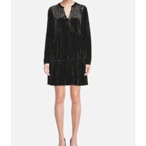 The Get Stretch Crushed Velvet Babydoll Dress Black Holiday Party Whimsigoth M